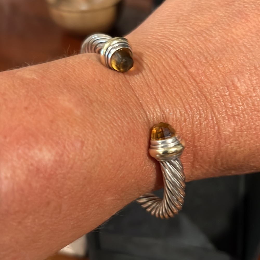 David Yurman large bracelet with yellow stone